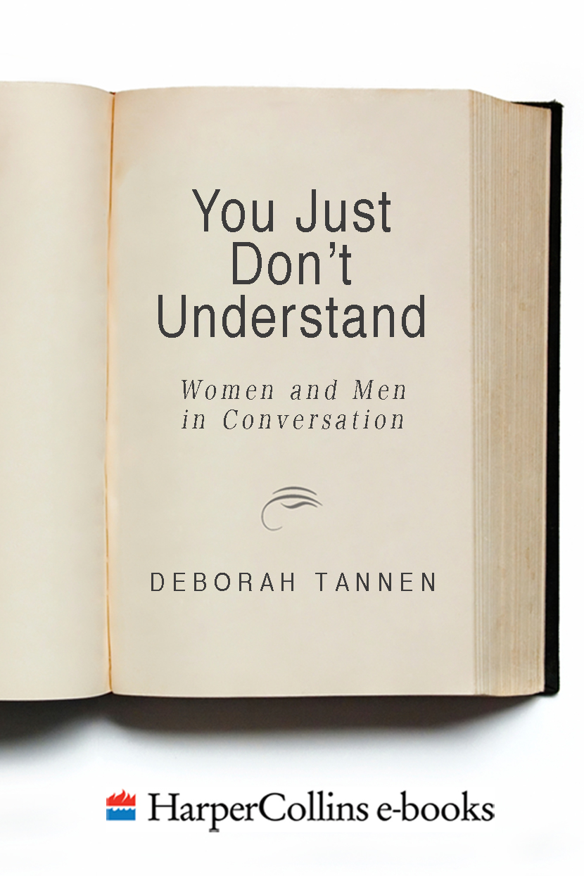 You Just Dont Understand Deborah Tannen