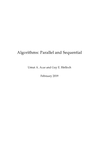 Algorithms Parallel And Sequential Umut A Acar Guy E Blelloch