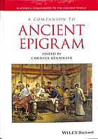 A Companion To Ancient Epigram Christer Henriksn