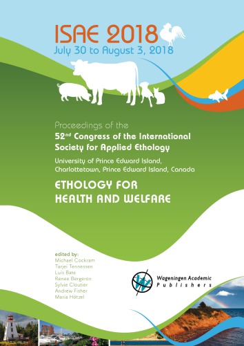 Proceedings Of The 52nd Congress Of The International Society For Applied Ethology Ethology For Health And Welfare Bate