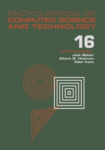 Encyclopedia Of Computer Science And Technology Volume 16 Index First Edition Belzer