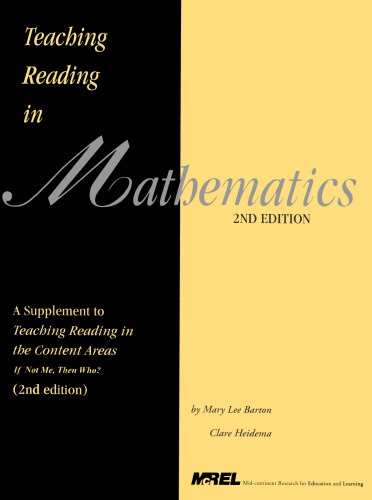 Teaching Reading In Mathematics A Supplement To Teaching Reading In The Content Areas Teachers Manual 2nd Edition Mary Lee Barton