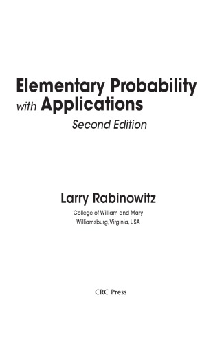Elementary Probability With Applications 2nd Ed Larry Rabinowitz