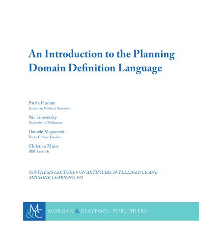 An Introduction To The Planning Domain Definition Language Patrik Haslum