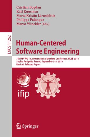 Humancentered Software Engineering 7th Ifip Wg 132 International Working Conference Hcse 2018 Sophia Antipolis France September 35 2018 Revised Selected Papers 1st Ed Cristian Bogdan