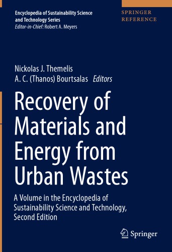Recovery Of Materials And Energy From Urban Wastes 1st Ed Nickolas J Themelis