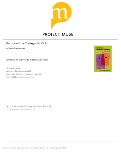 Histories Of The Transgender Child Julian Gillpeterson