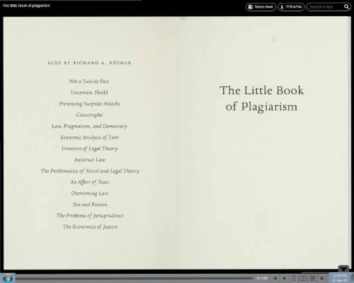 The Little Book Of Plagiarism Richard A Posner