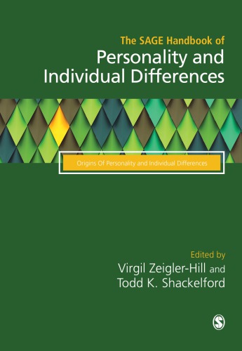 The Sage Handbook Of Personality And Individual Differences Origins Of Personality And Individual Differences 1st Edition Virgil Zeiglerhill