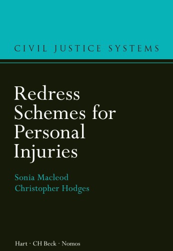 Redress Schemes For Personal Injuries Hodges Christopher Macleod