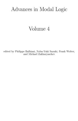 Advances In Modal Logic 04 Draft Balbiani Philippe