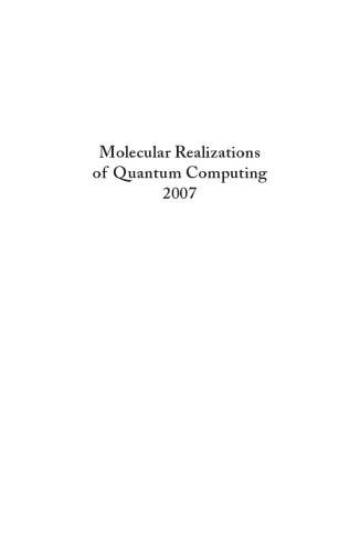 Molecular Realizations Of Quantum Computing 2007 Nakahara Mikio