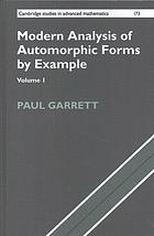 Modern Analysis Of Automorphic Forms By Example Vol 1 2 1st Edition Paul B Garrett