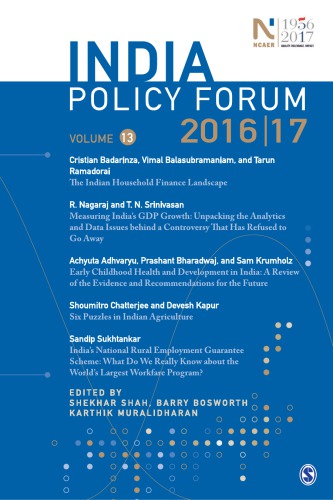 India Policy Forum 201617 Volume 13 Bosworth Barry Muralidharan