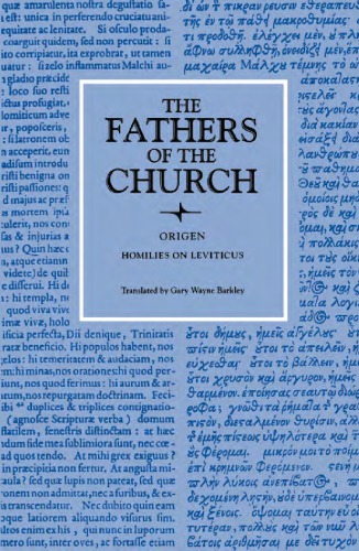 Homilies On Leviticus 116 By Origen Author Gary Wayne Barkley Translator