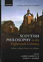 Scottish Philosophy In The Eighteenth Century Volume I Morals Politics Art Religion First Edition Garrett
