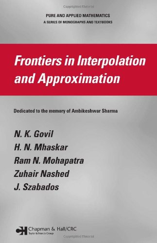 Frontiers In Interpolation And Approximation Dedicated To The Memory Of Ambikeshwar Sharma 1st Edition N K Govil