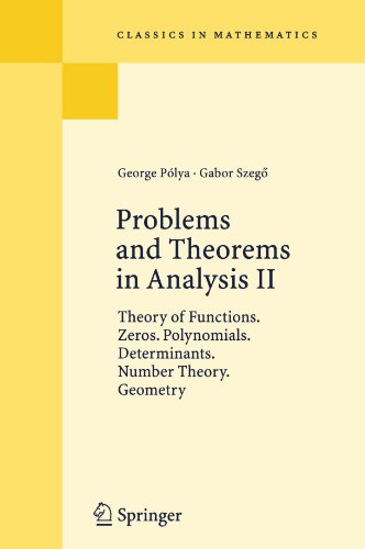 Problems And Theorems In Analysis I Springer George Polya Gabor Szeg
