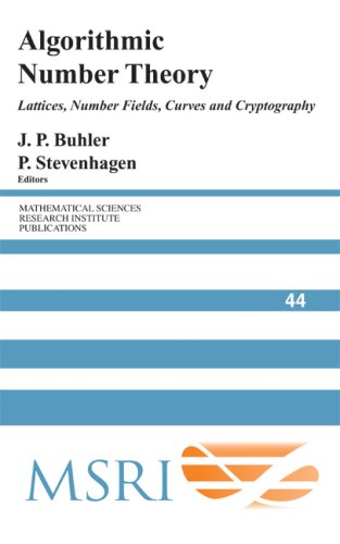 Algorithmic Number Theory Lattices Number Fields Curves And Cryptography 1st Edition Jp Buhler