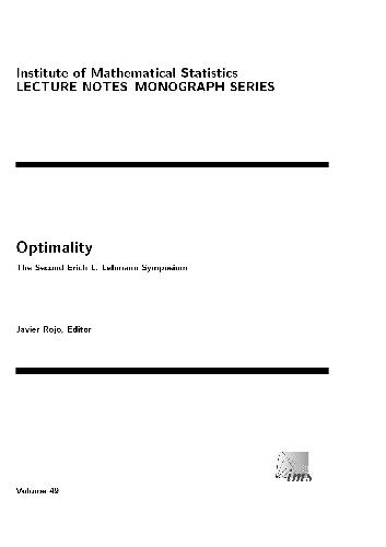 Optimality The Second Erich L Lehmann Symposium Ims Javier Rojo