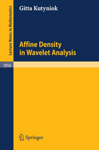 Affine Density In Wavelet Analysis 1st Edition Gitta Kutyniok Auth