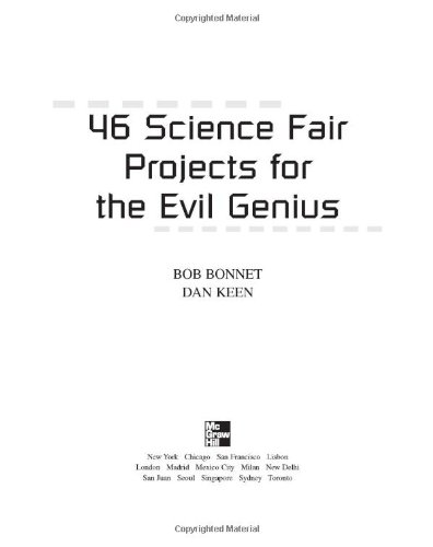 46 Science Fair Projects For The Evil Genius 1st Edition Bob Bonnet