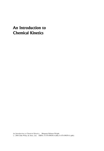 Introduction To Chemical Kinetics 1st Edition Margaret Robson Wright