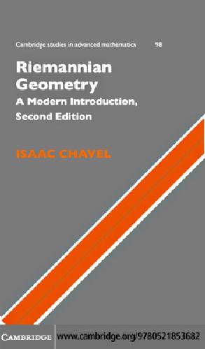 Riemannian Geometry Modern Introduction 2nd Edition Chavel