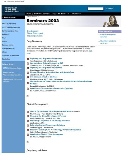 Ibm Life Sciences Seminars