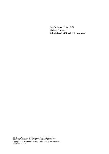 Calculation Of Nmr And Epr Parameters Kaupp M Buhl M Malkin Vg