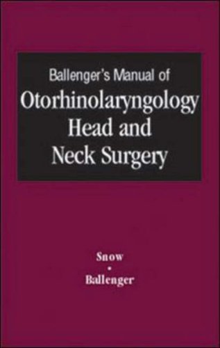 Ballengers Manual Of Otorhinolaryngology Head And Neck Surgery Book Mp3 Cd James B Snow