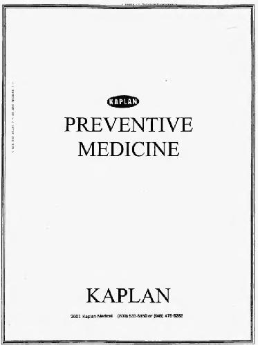 Kaplan Usmle Step 2 Preventive Medicine