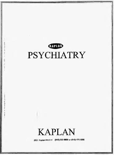 Kaplan Usmle Step 2 Psychiatry 2001