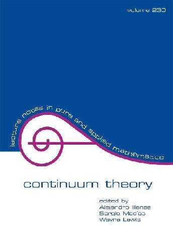 Continuum Theory Proceedings Of The Special Session In Honor Of Professor Sam B Nadler Jrs 60th Birthday Illanesmacias