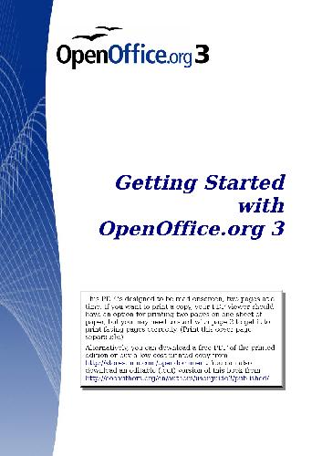 Getting Started With Openofficeorg 3 Oregan Donal Precup Radu