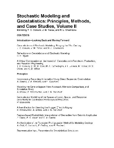 Stochastic Modeling And Geostatistics Principles Methods And Case Studies Volume Ii T C Coburn