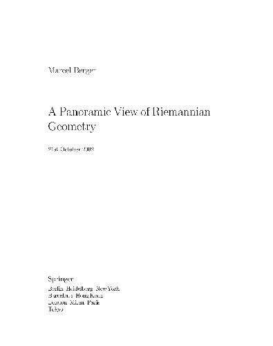 A Panoramic View Of Riemannian Geometry Berger M