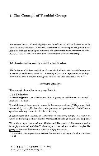 Toroidal Groups Line Bundles Cohomology And Quasi Abelian Varieties Abe Yukitaka