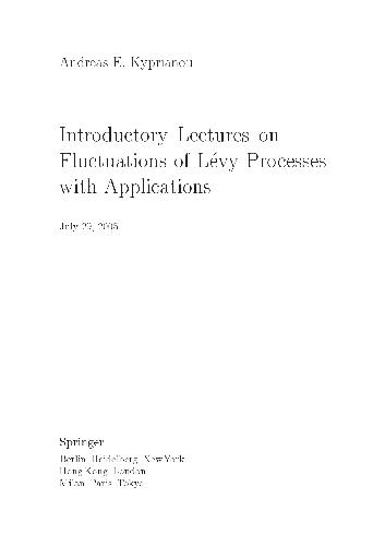 Introductory Lectures On Fluctuations Of Levy Processes With Applications Kyprianou A