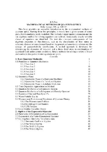 Mathematical Methods Of Quantum Optics Puri Rr