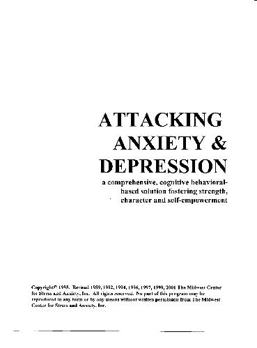 Attacking Anxiety And Depression Lucinda Bassett