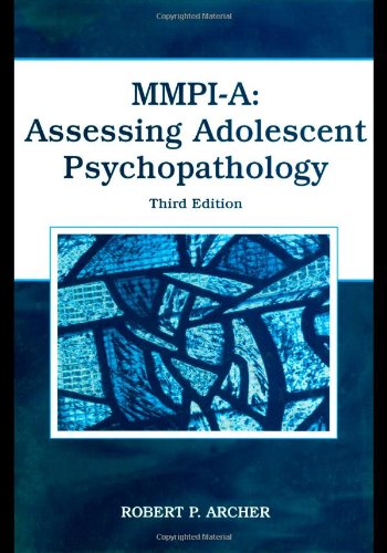 Mmpi A Assessing Adolescent Psychopathology 3rd Edition Robert P Archer