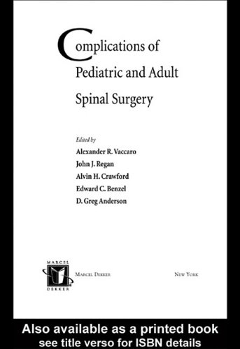 Complications Of Pediatric And Adult Spinal Surgery Vaccaro R