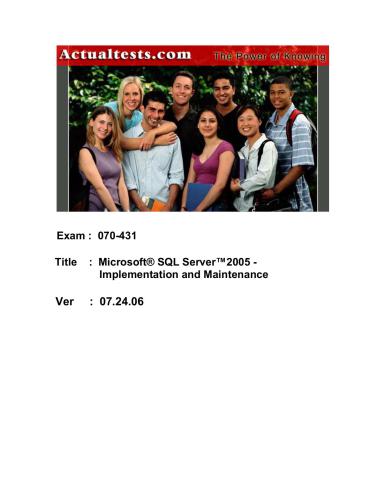 Mcts Selfpaced Training Kit Exam 70431