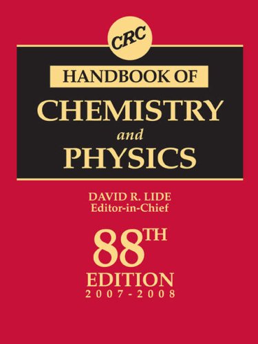 Crc Handbook Of Chemistry And Physics 88th Edition David R Lide