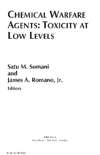 Romano Ja Chemical Warfare Agents Toxity At Low Levels Somani Sm