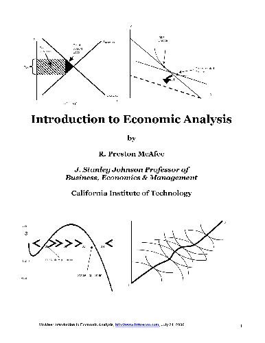 Introduction To Economic Analysis R Preston Mcafee Tracy R Lewis