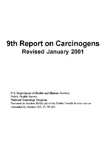 9th Report On Carcinogens Revised January 2001 National Toxicology Program