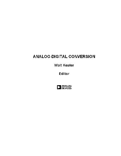 Analogdigital Conversion Walt Kester