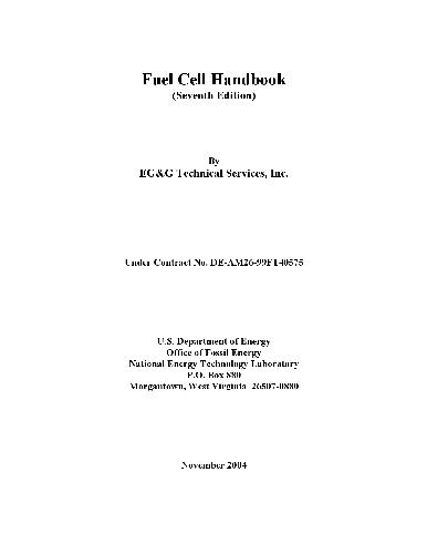Fuel Cell Handbook 7th Edition National Energy Technology Laboratory